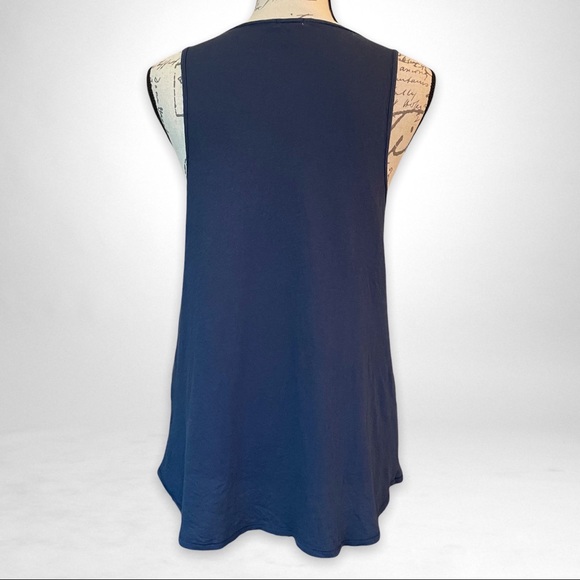 J. Crew Navy Scoop Neck Tank Top Casual Lightweight Flowy Breathable Solid Blue - Picture 2 of 7